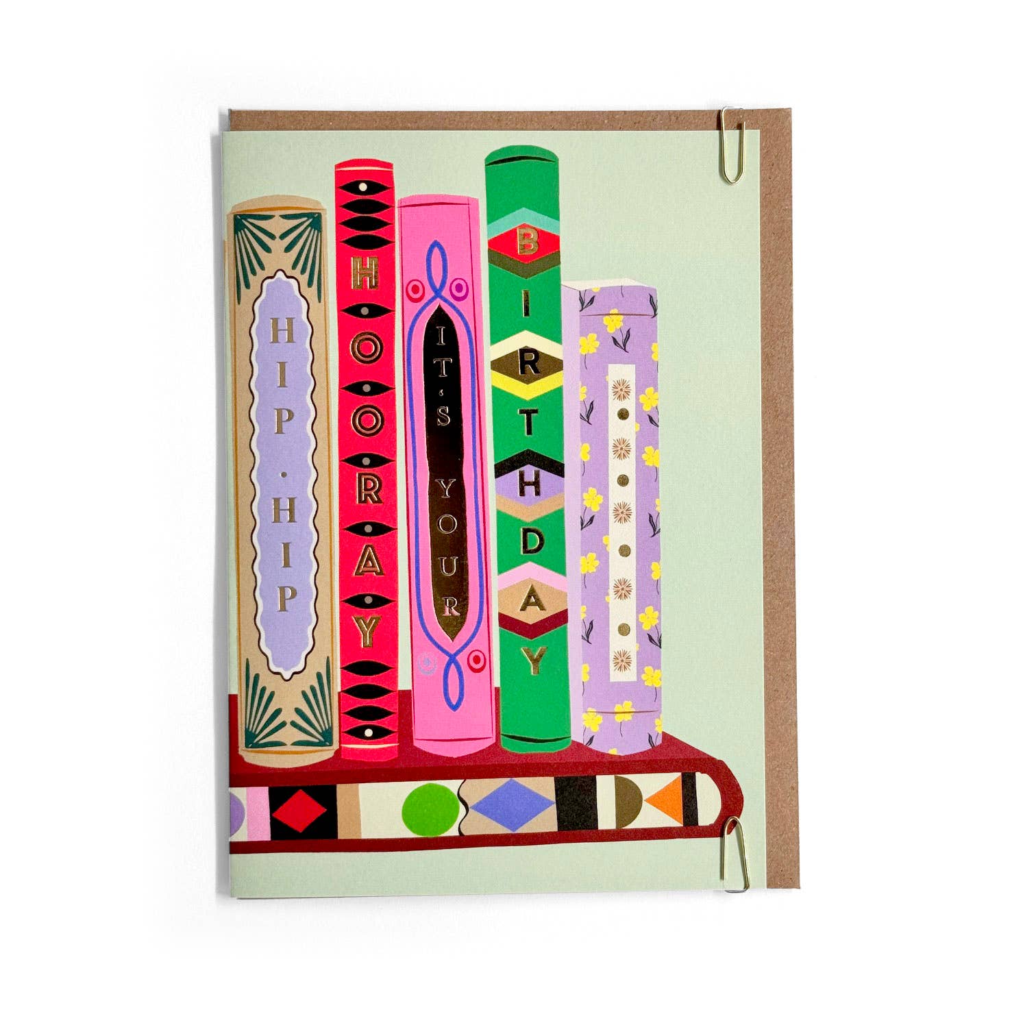 Decorative Book Library Foiled Birthday Card