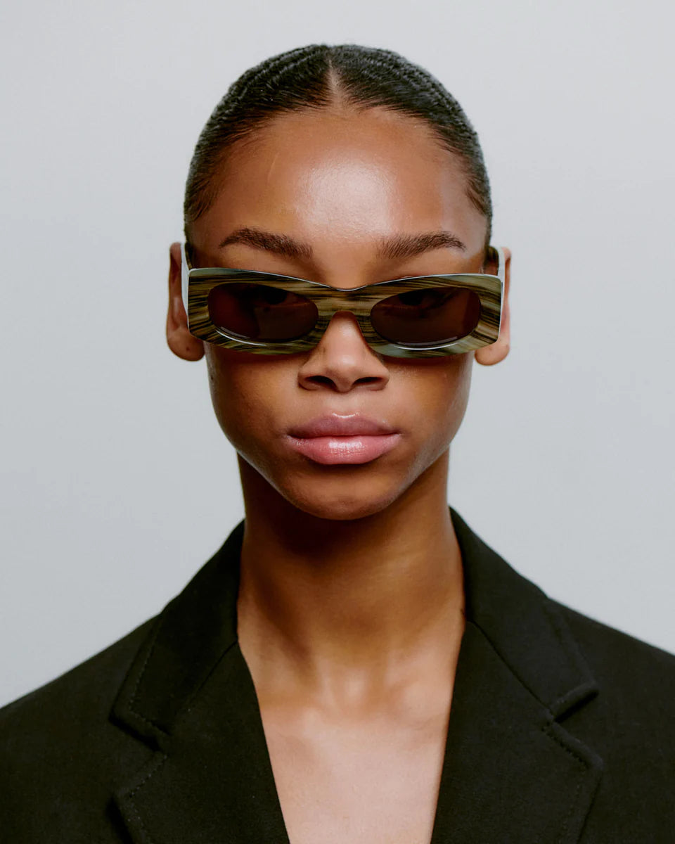 A.Kjaerbede Frida Striped Horn Sunglasses