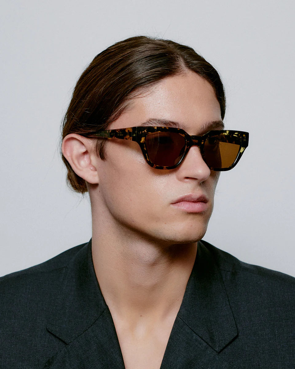 A.Kjaerbede Kaws Black/ Yellow Tortoise Sunglasses