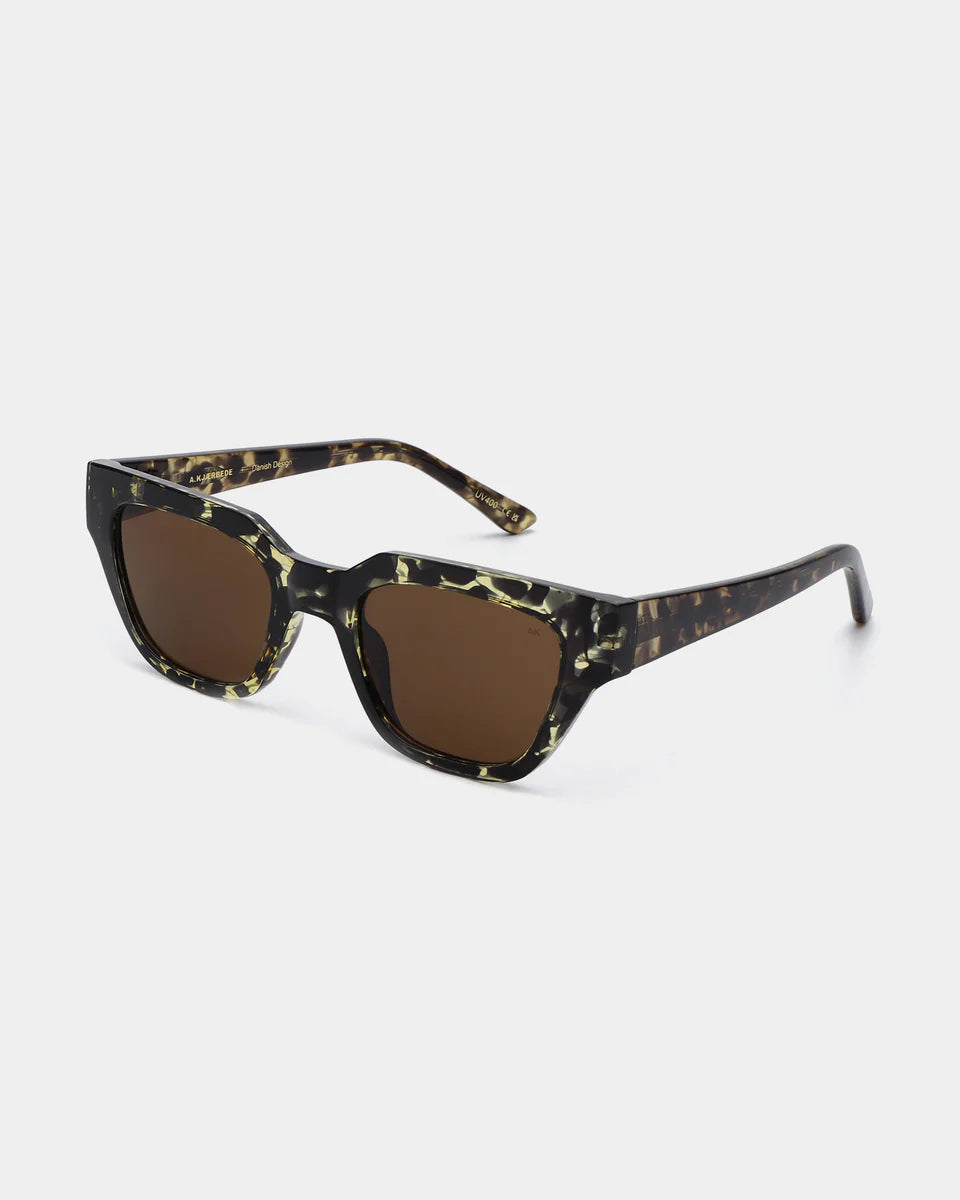 A.Kjaerbede Kaws Black/ Yellow Tortoise Sunglasses