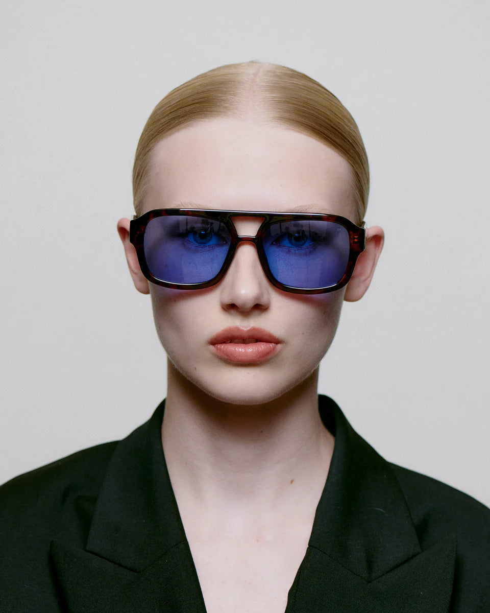 A.Kjaerbede Kaya Demi Tortoise Blue Sunglasses