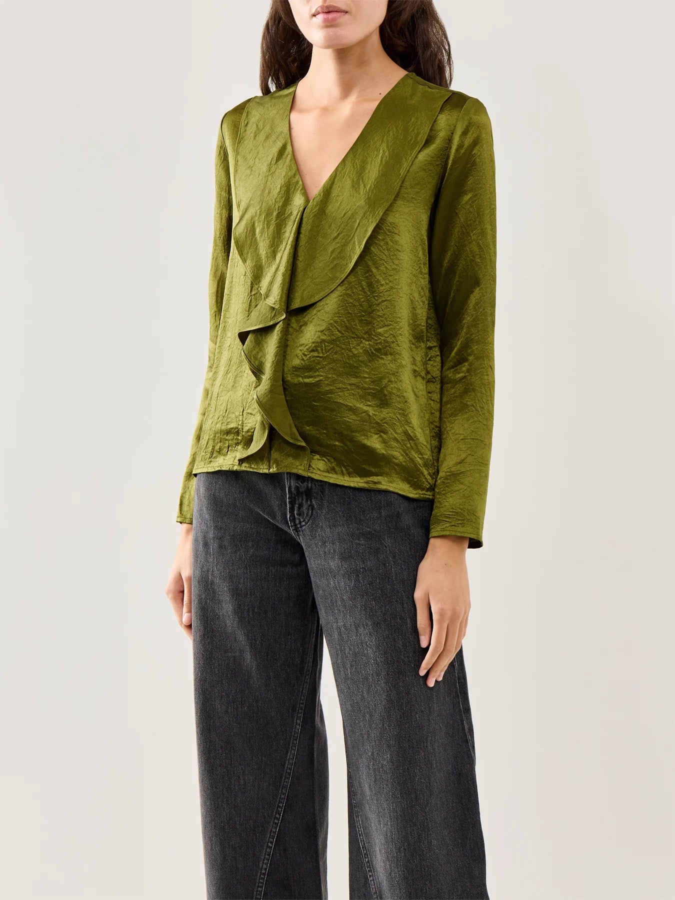 Selected Femme Selene Avocado Green Top