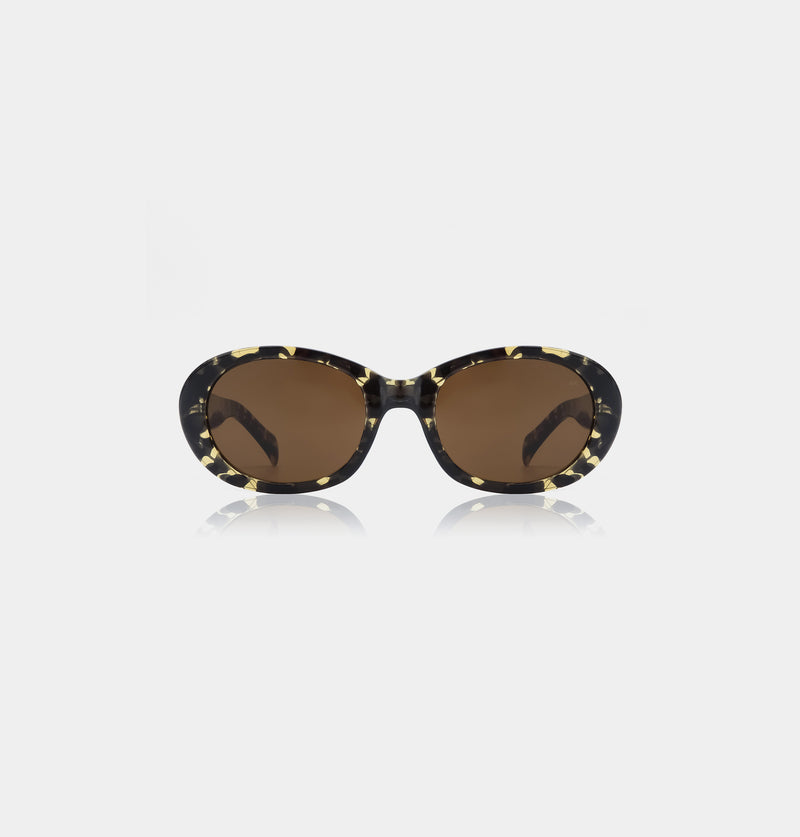 A.Kjaerbede Anma Black/Yellow Tortoise Sunglasses