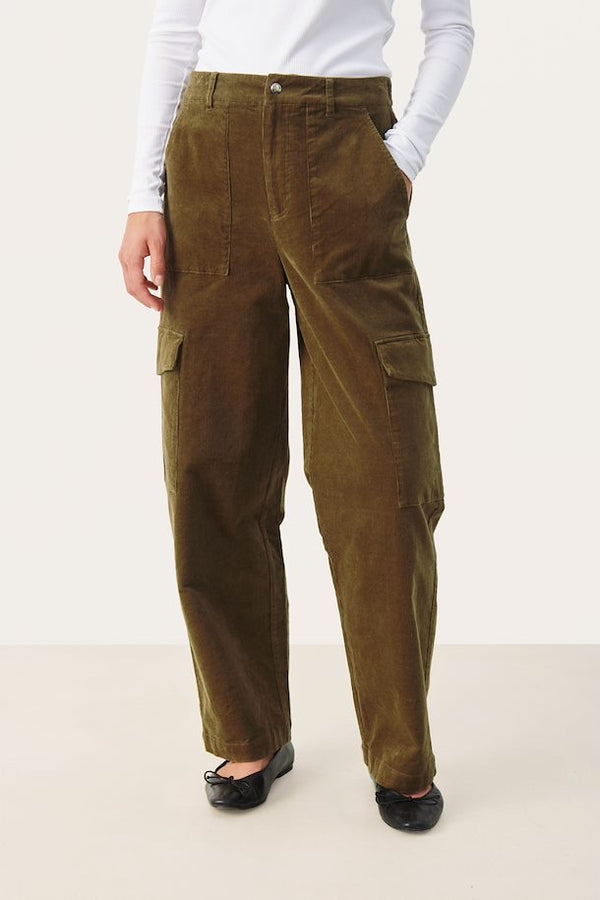 Part Two Cyrielle Green Cord Trousers
