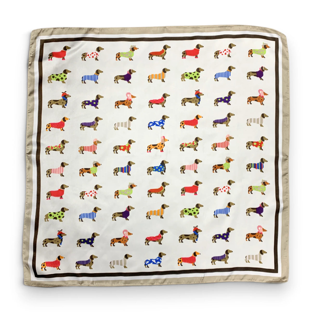 Precious Dog Silk Touch Beige Scarf