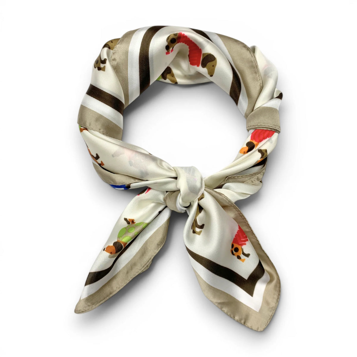 Precious Dog Silk Touch Beige Scarf