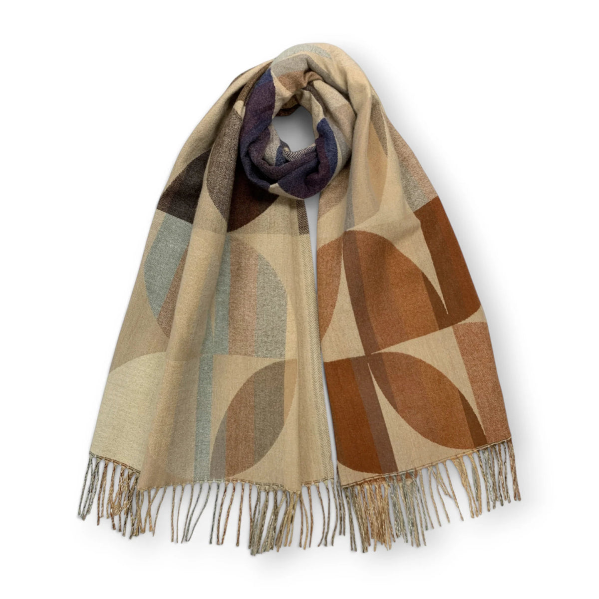 Precious Geometric Circle Wool Blend Scarf
