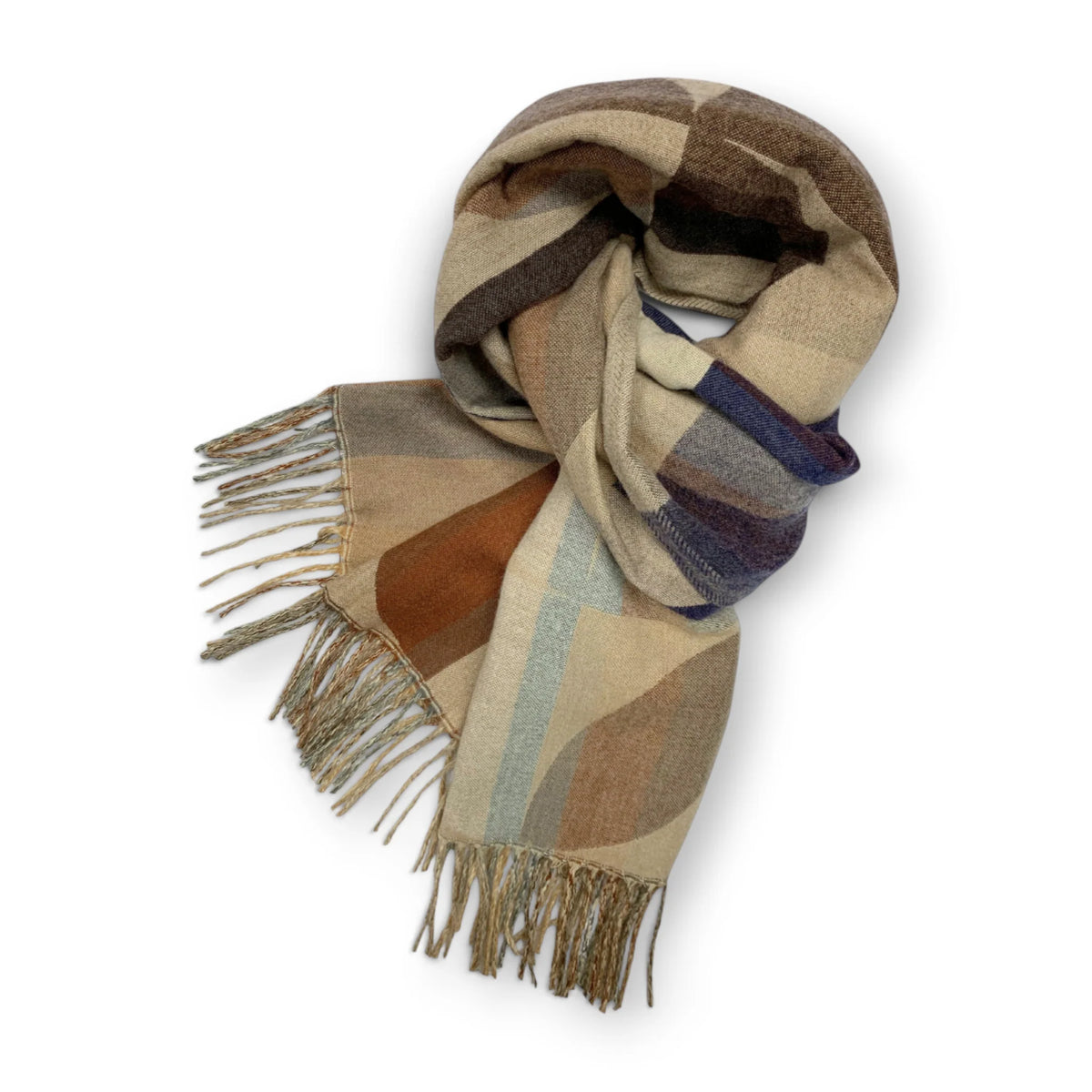 Precious Geometric Circle Wool Blend Scarf