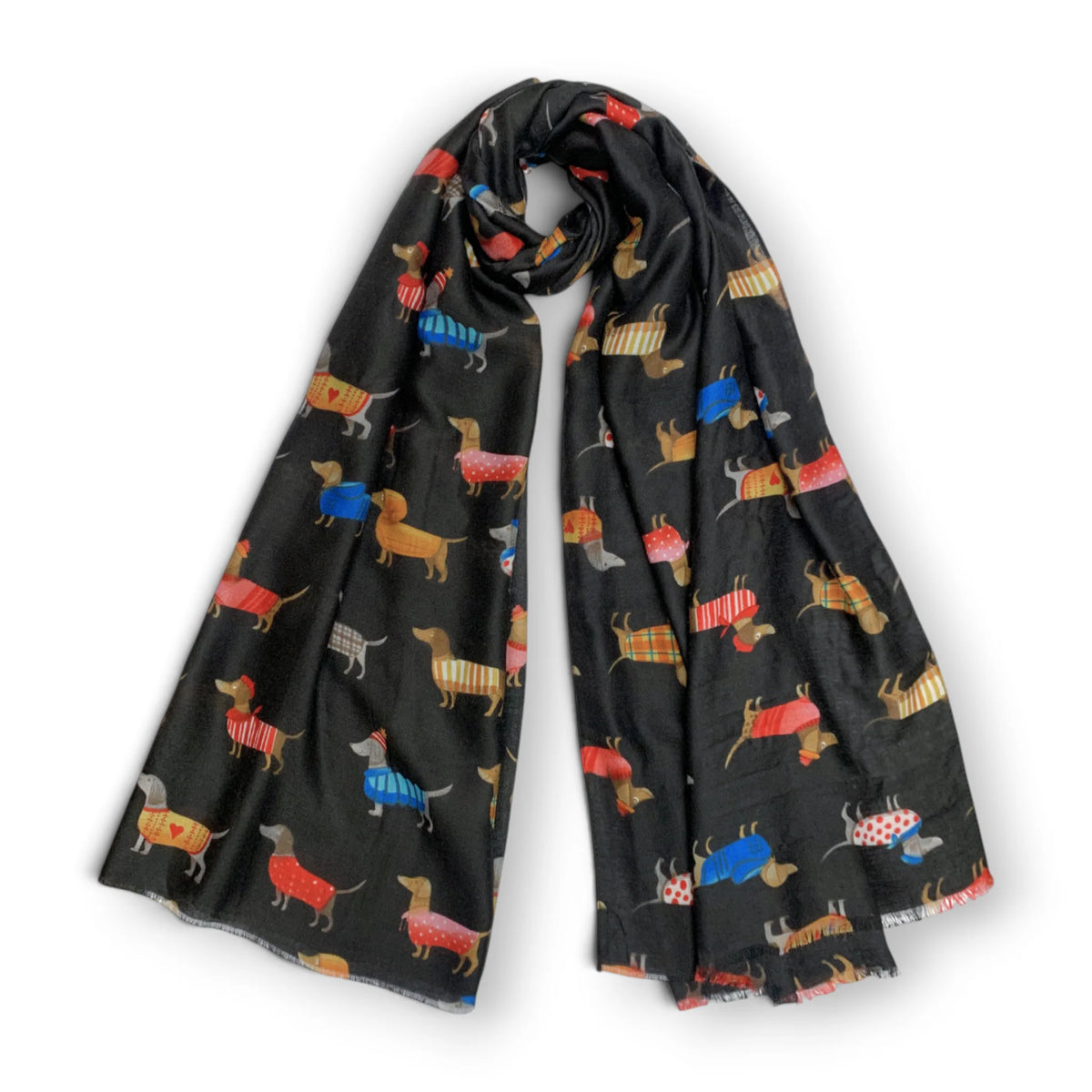 Precious Sausage Dogs Cotton Blend Scarf