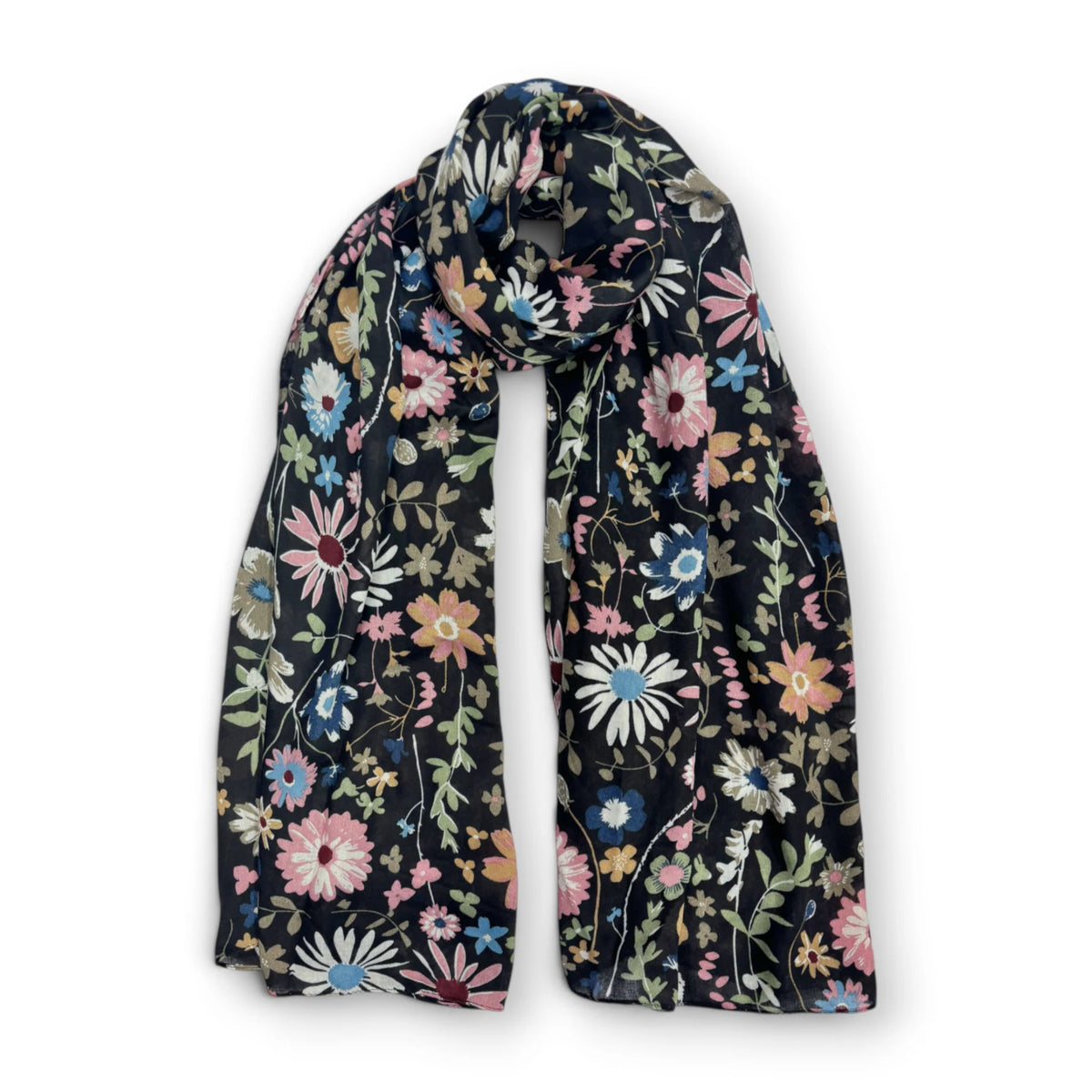 Precious Daisy Garden Cotton Blend Scarf