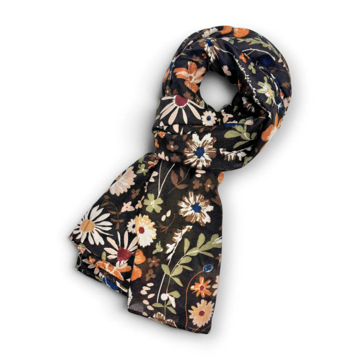 Precious Daisy Garden Cotton Blend Scarf