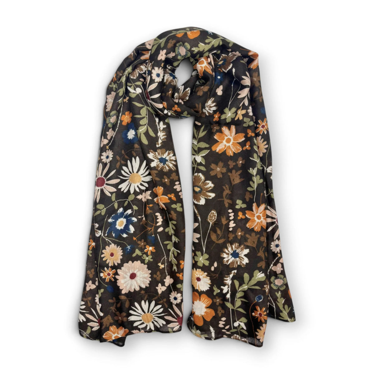 Precious Daisy Garden Cotton Blend Scarf