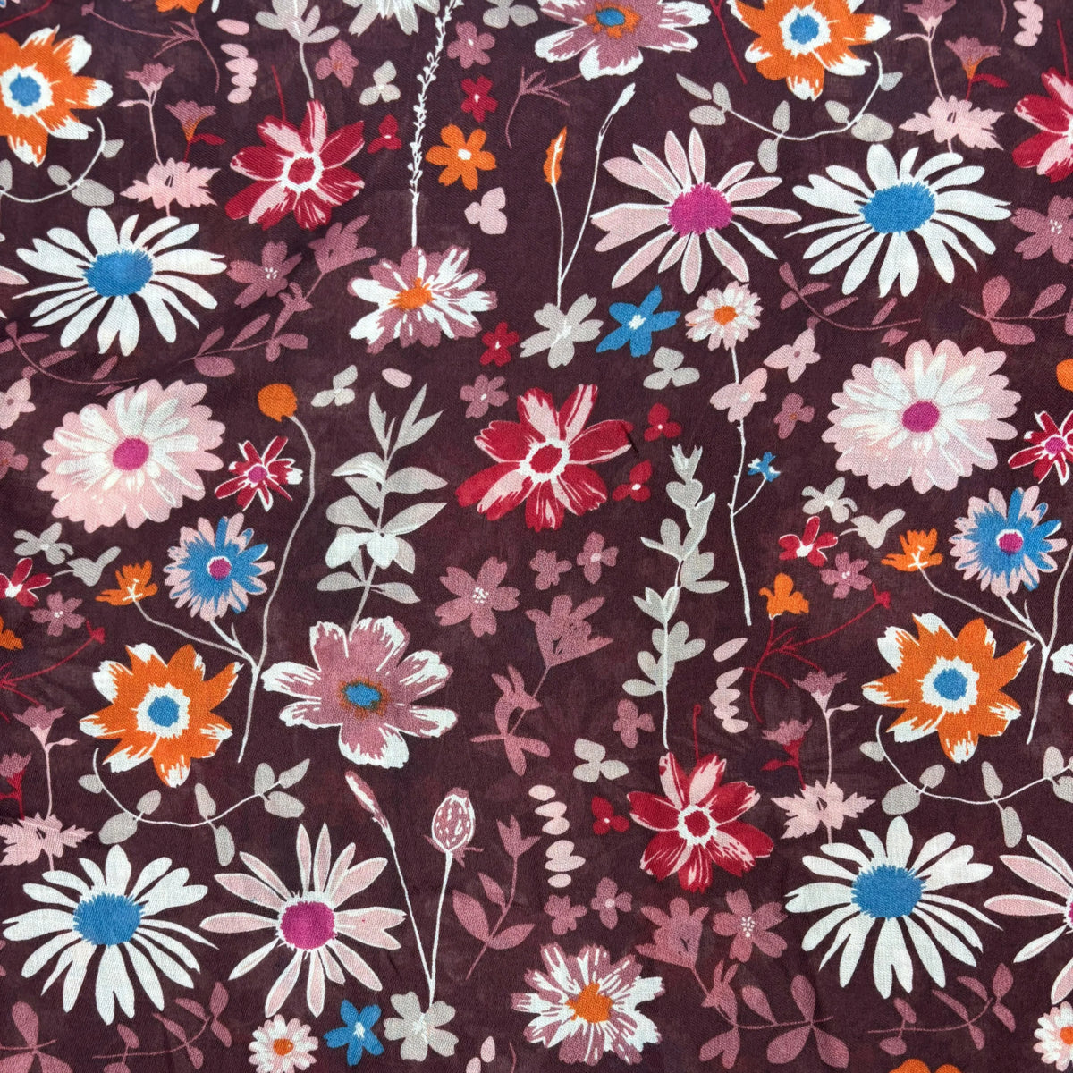 Precious Daisy Garden Cotton Blend Scarf