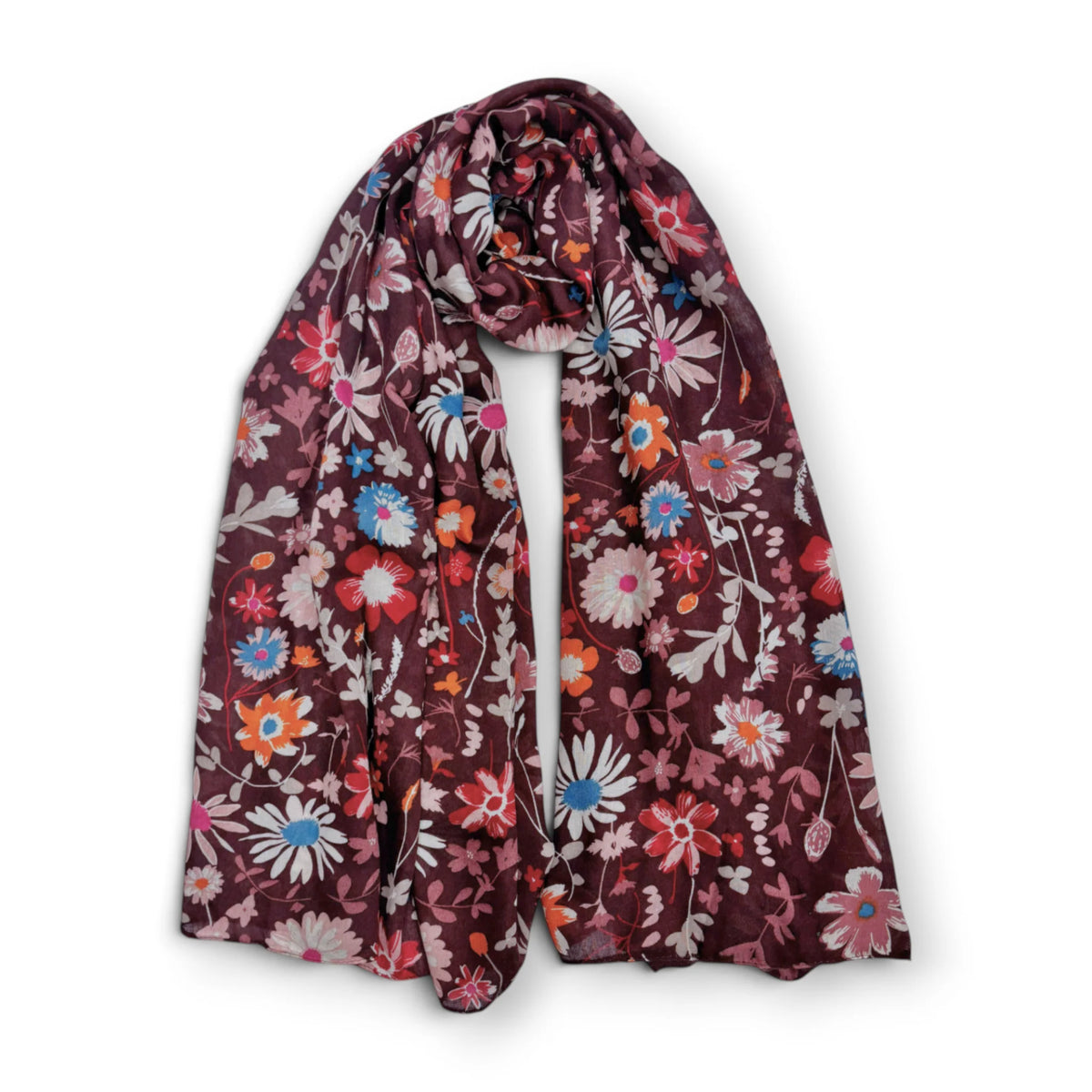 Precious Daisy Garden Cotton Blend Scarf