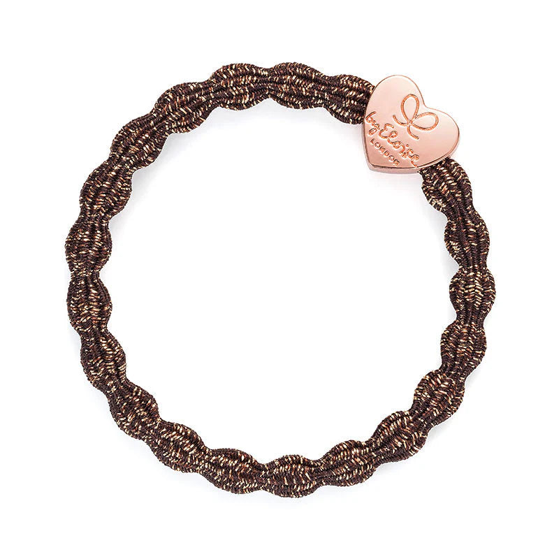 By Eloise Metallic Rose Gold Heart Bronze Hair Band