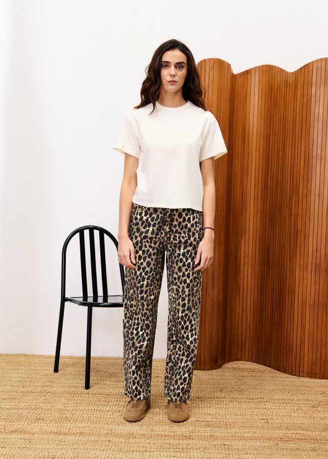 FRNCH Leopard Bobtail Jeans
