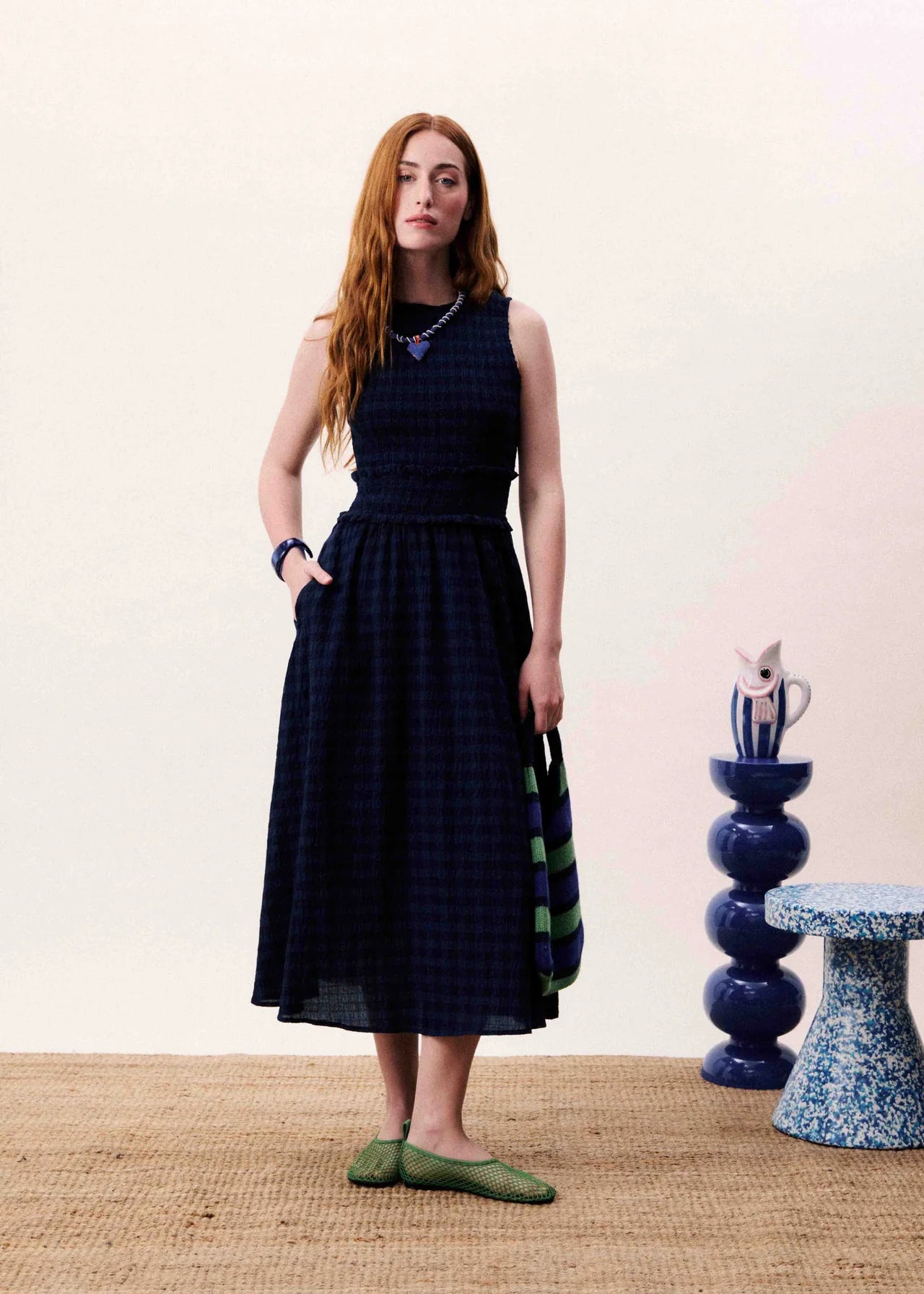 FRNCH Saquarema Navy Blue Dress