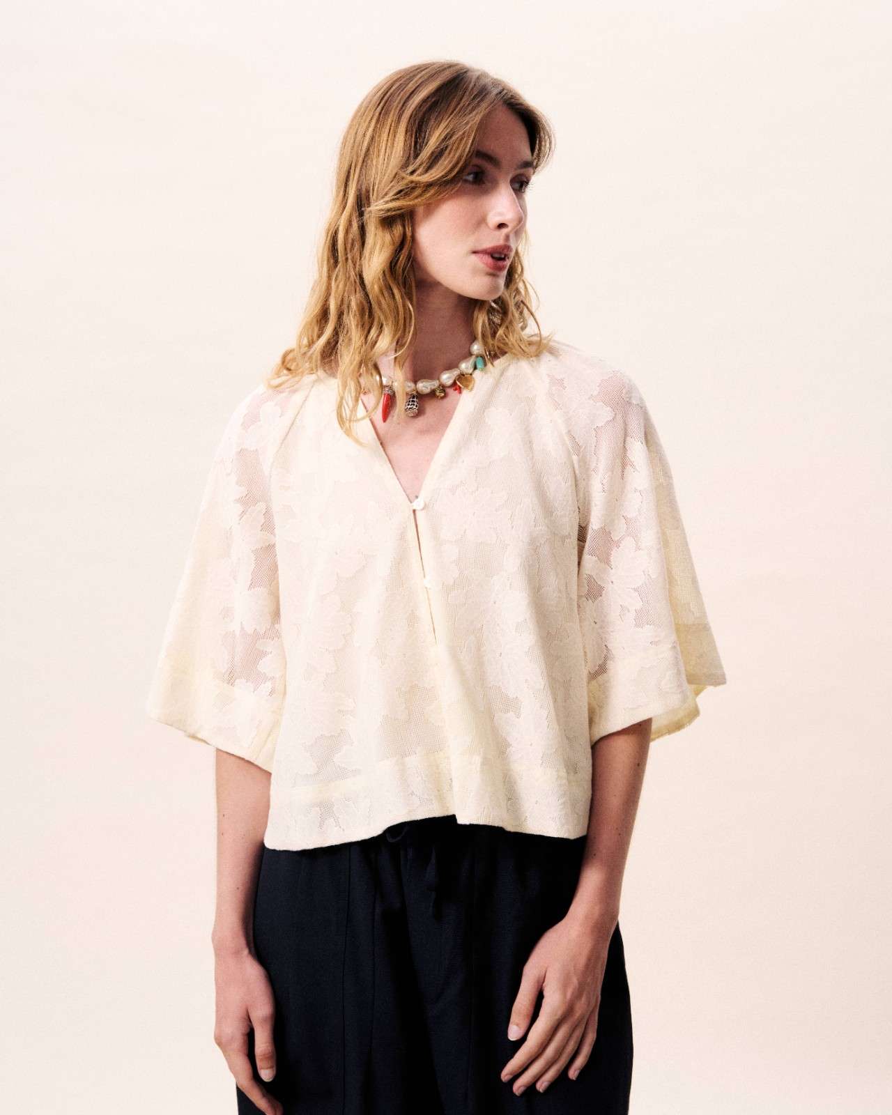 FRNCH Maresias Creme Blouse