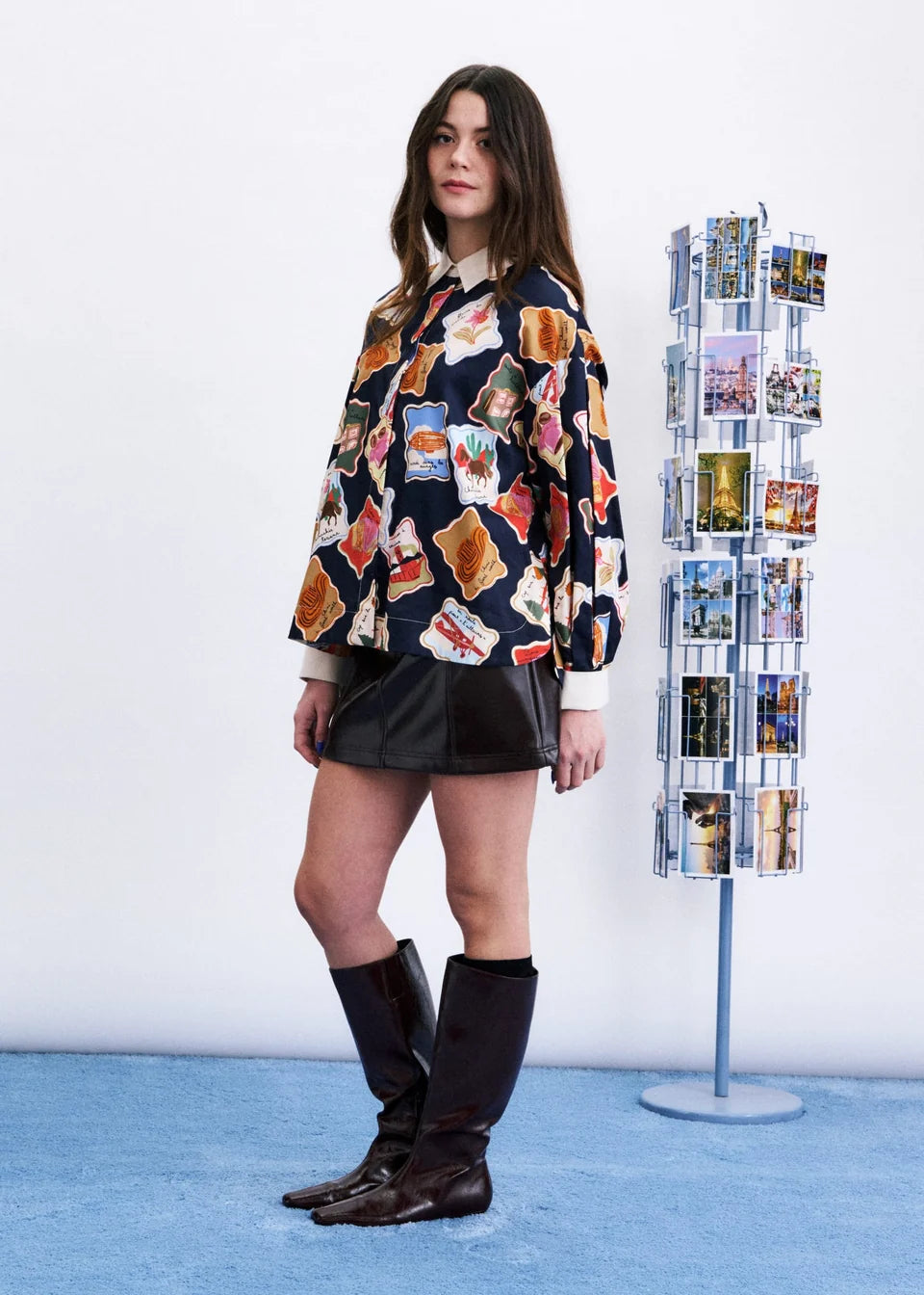 Frnch Avon Stamp Print Shirt