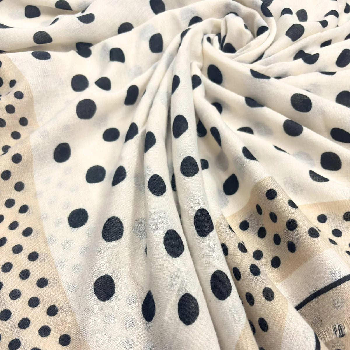 Precious Polka Dot Cotton Blend Scarf