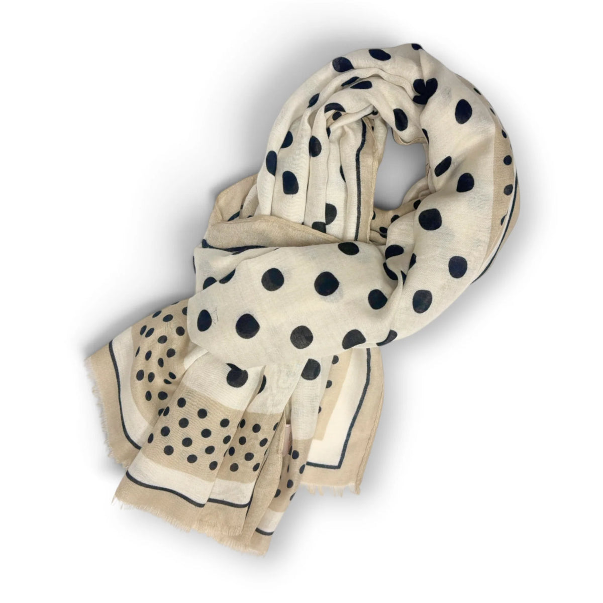 Precious Polka Dot Cotton Blend Scarf