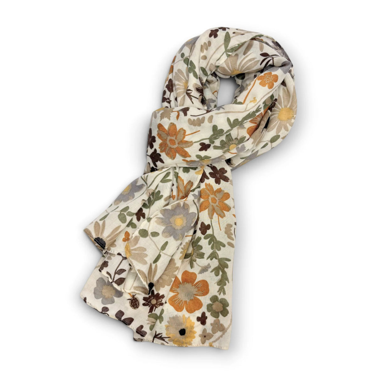 Precious Daisy Garden Cotton Blend Scarf