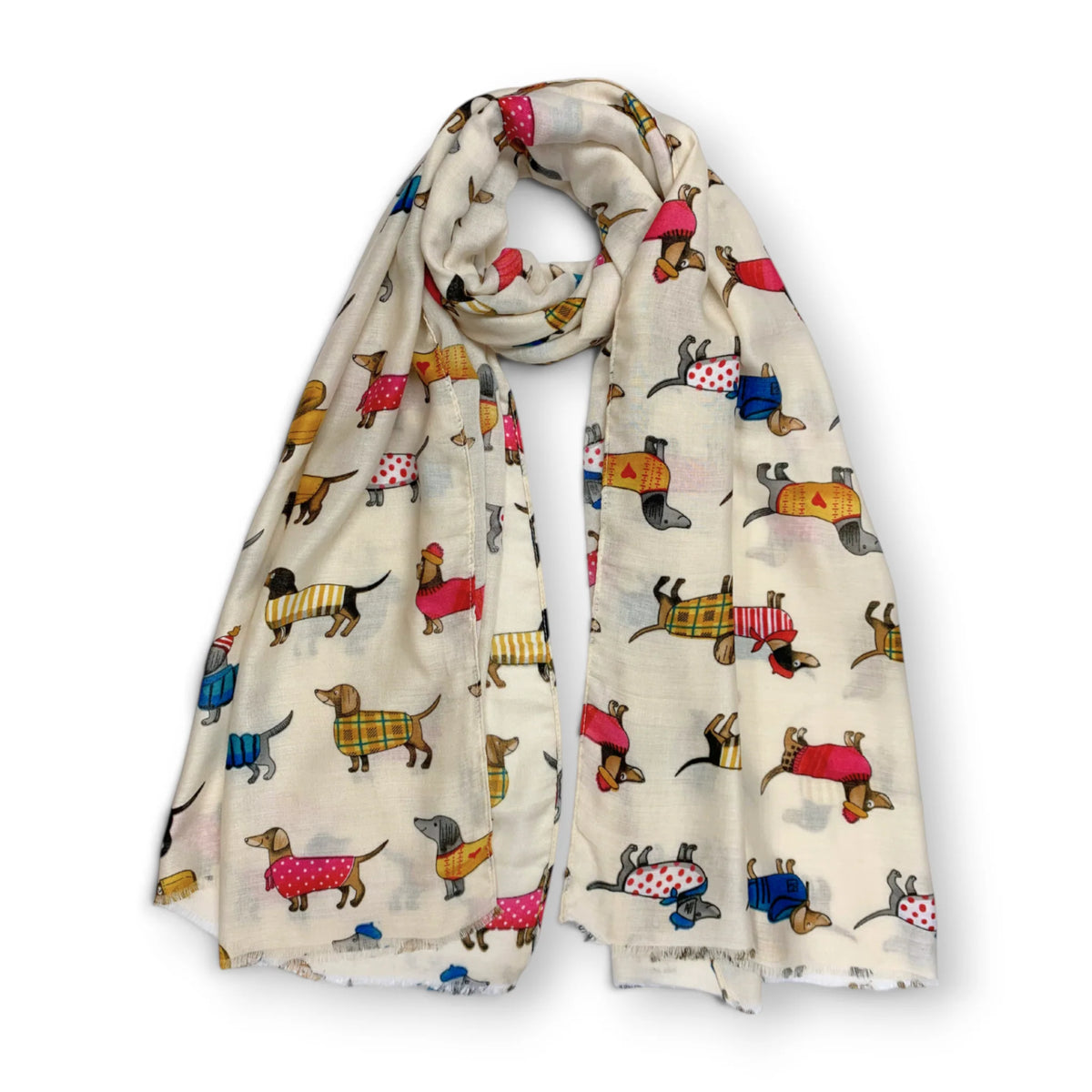 Precious Sausage Dogs Cotton Blend Scarf