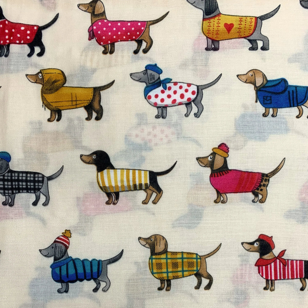 Precious Sausage Dogs Cotton Blend Scarf