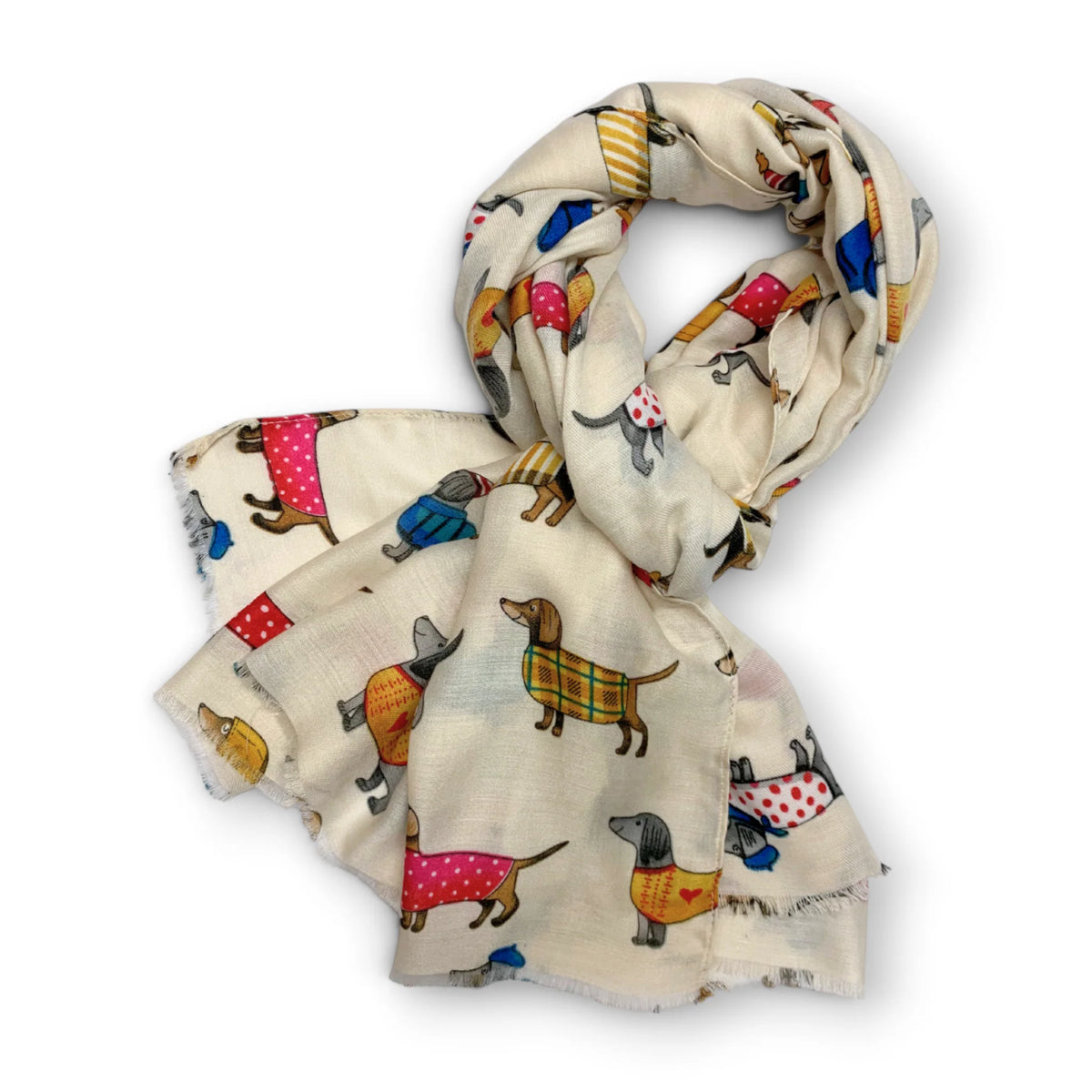 Precious Sausage Dogs Cotton Blend Scarf