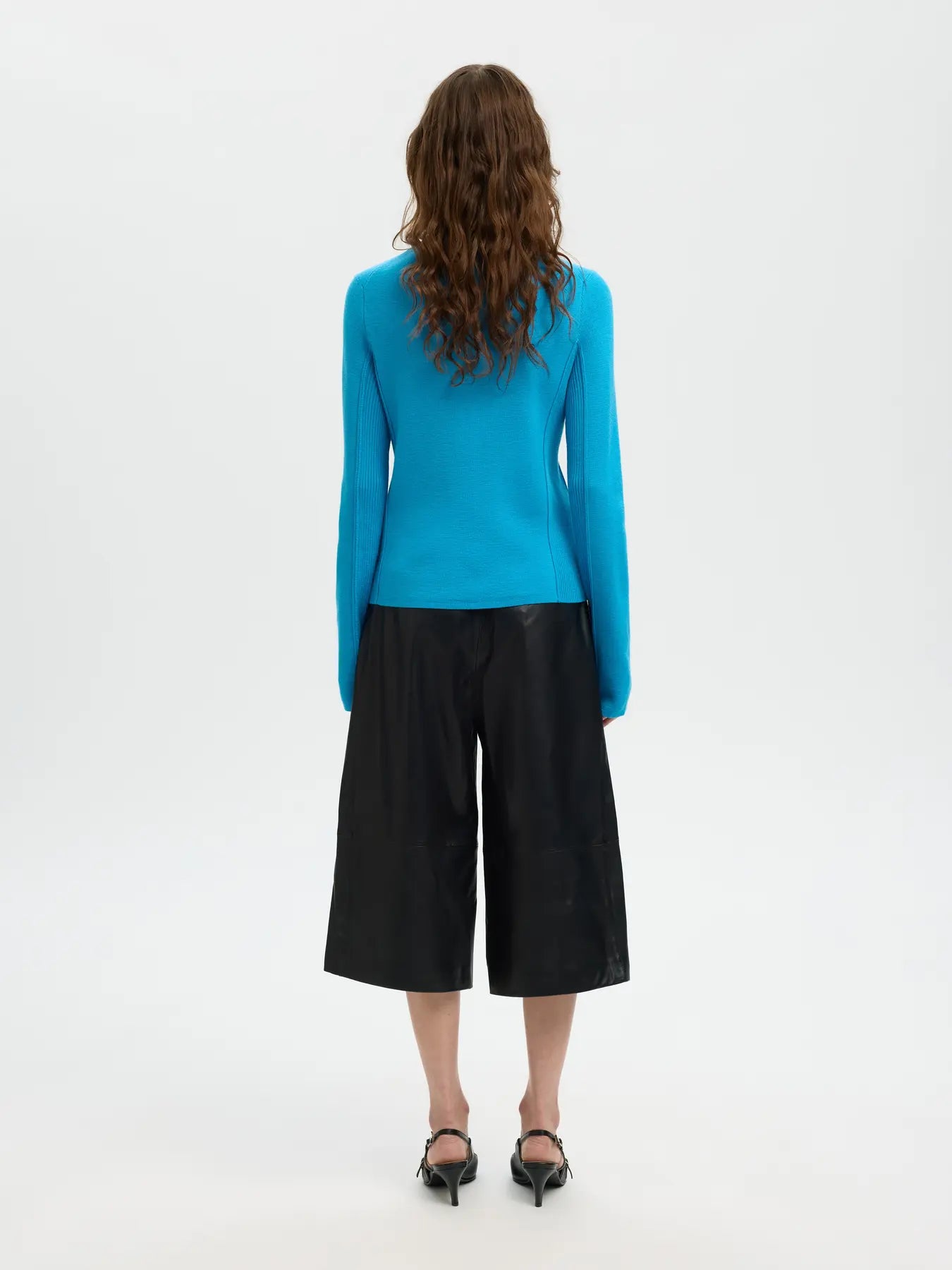 Selected Femme Thea Blue Knit Zip Cardigan