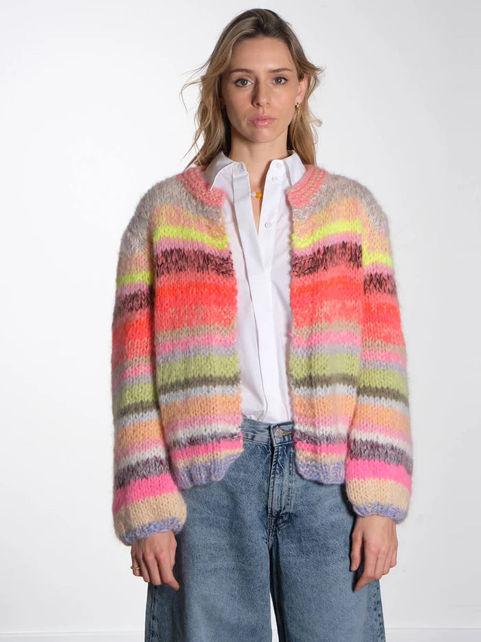 Dawn x Dare Gabi Bold Multi Stripe Cardigan