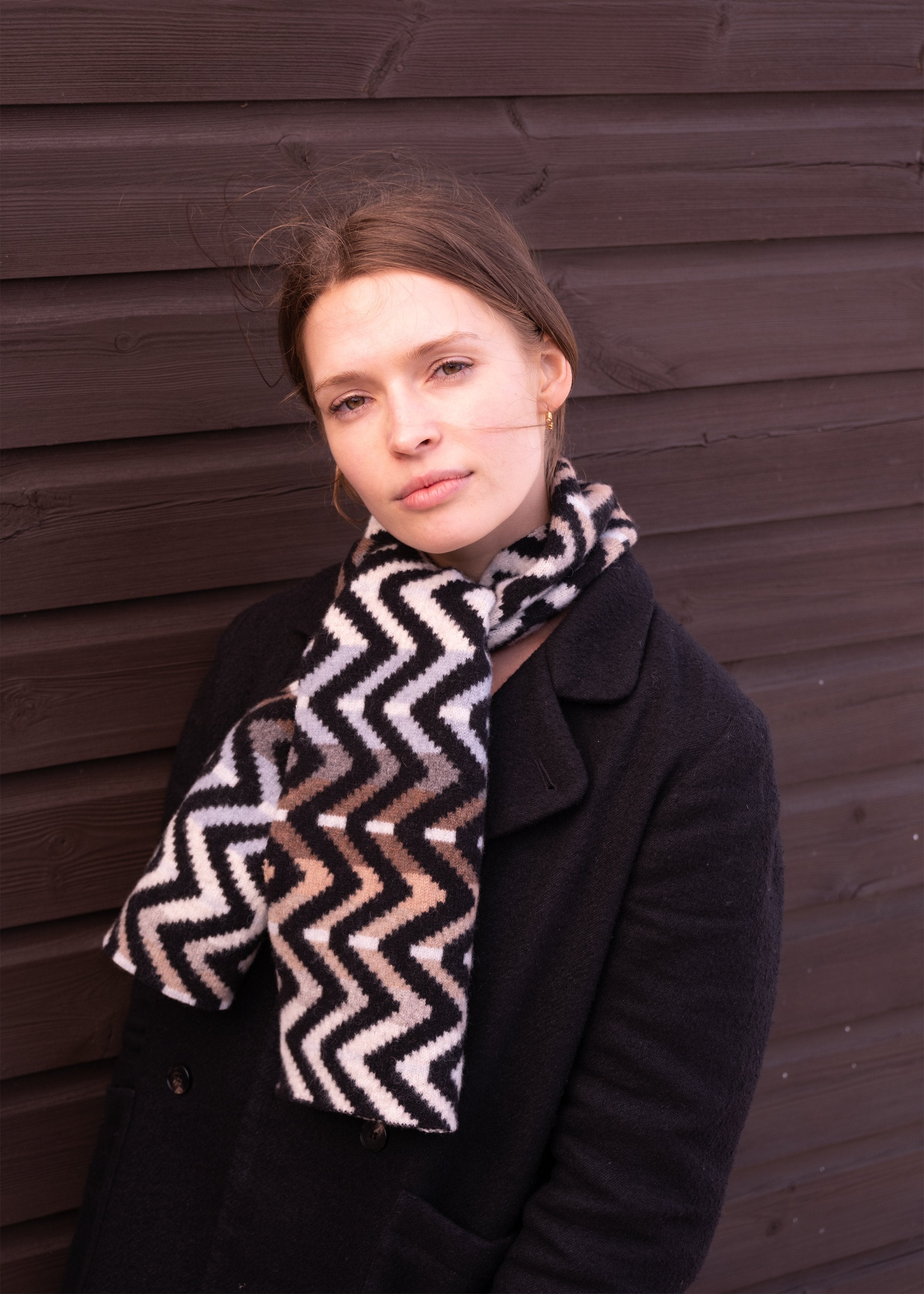 Quinton & Chadwick Zig Zag Scarf in Driftwood