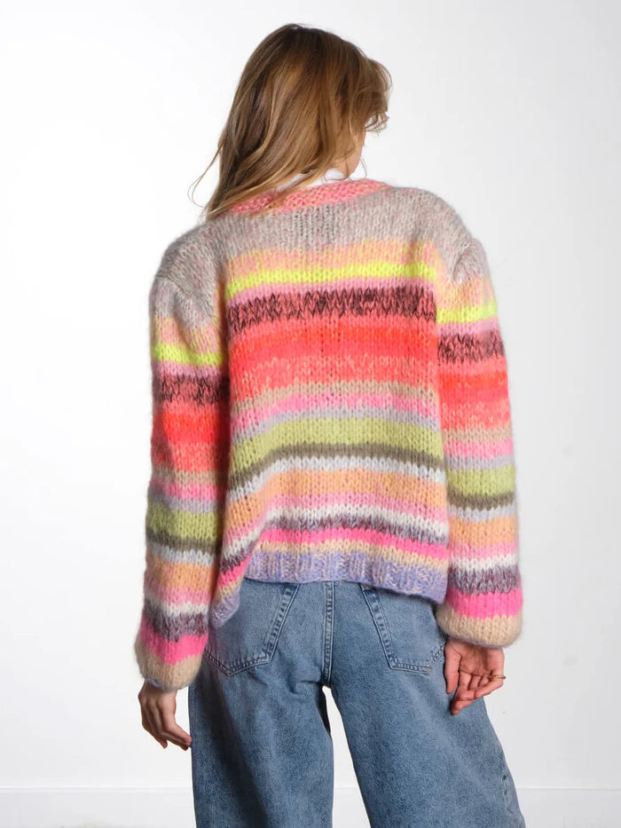 Dawn x Dare Gabi Bold Multi Stripe Cardigan