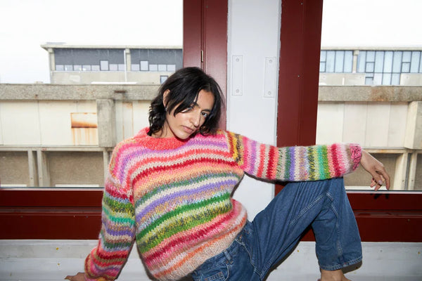 Dawn x Dare Genova Bright Multi Stripe Sweater