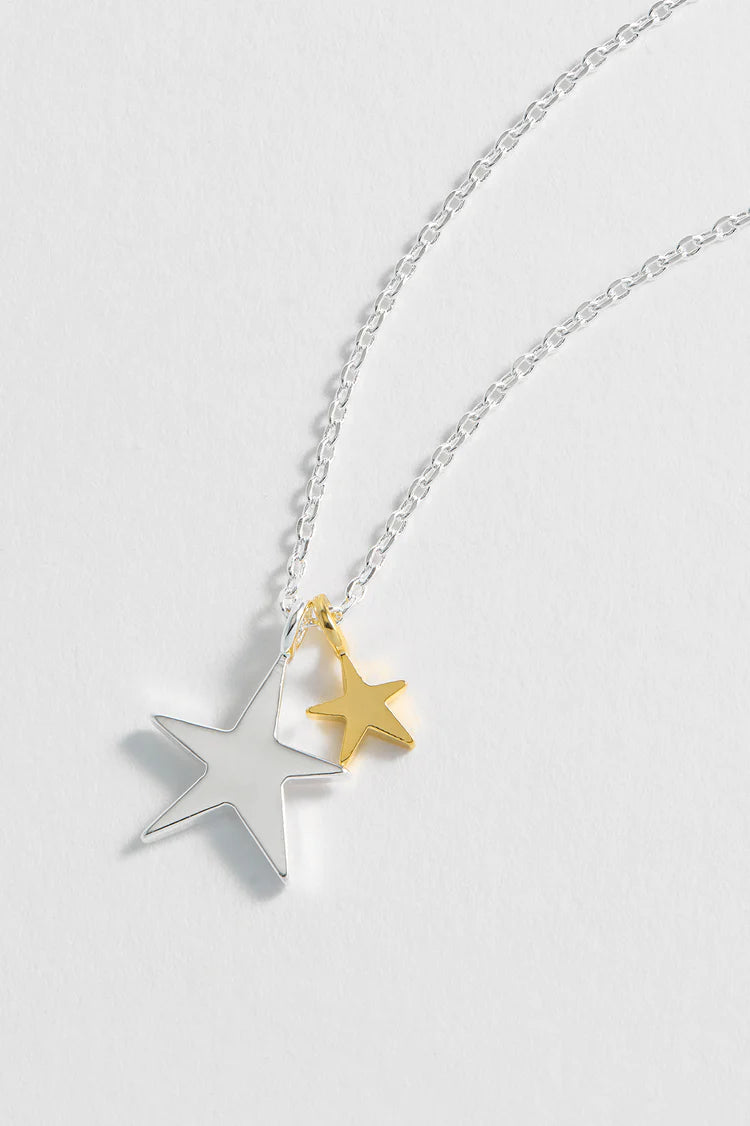 Estella Bartlett Two Tone Double Star Necklace