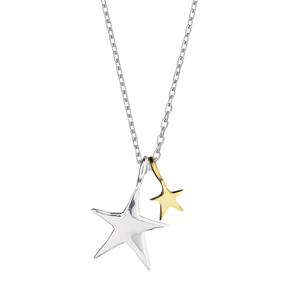 Estella Bartlett Two Tone Double Star Necklace
