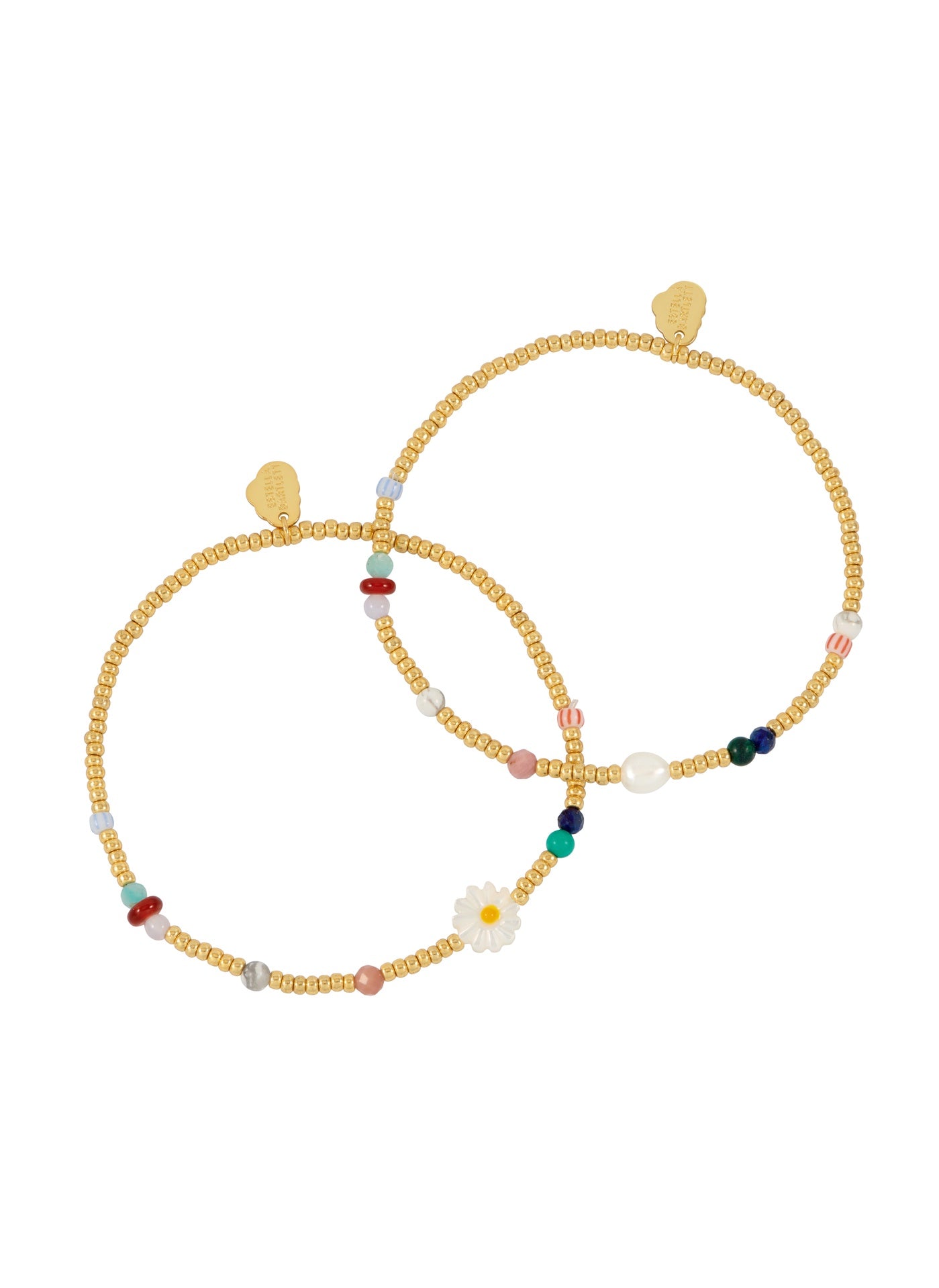 Estella Bartlett Mixed Glass, Pearl and Gemstone Duo Bracelet