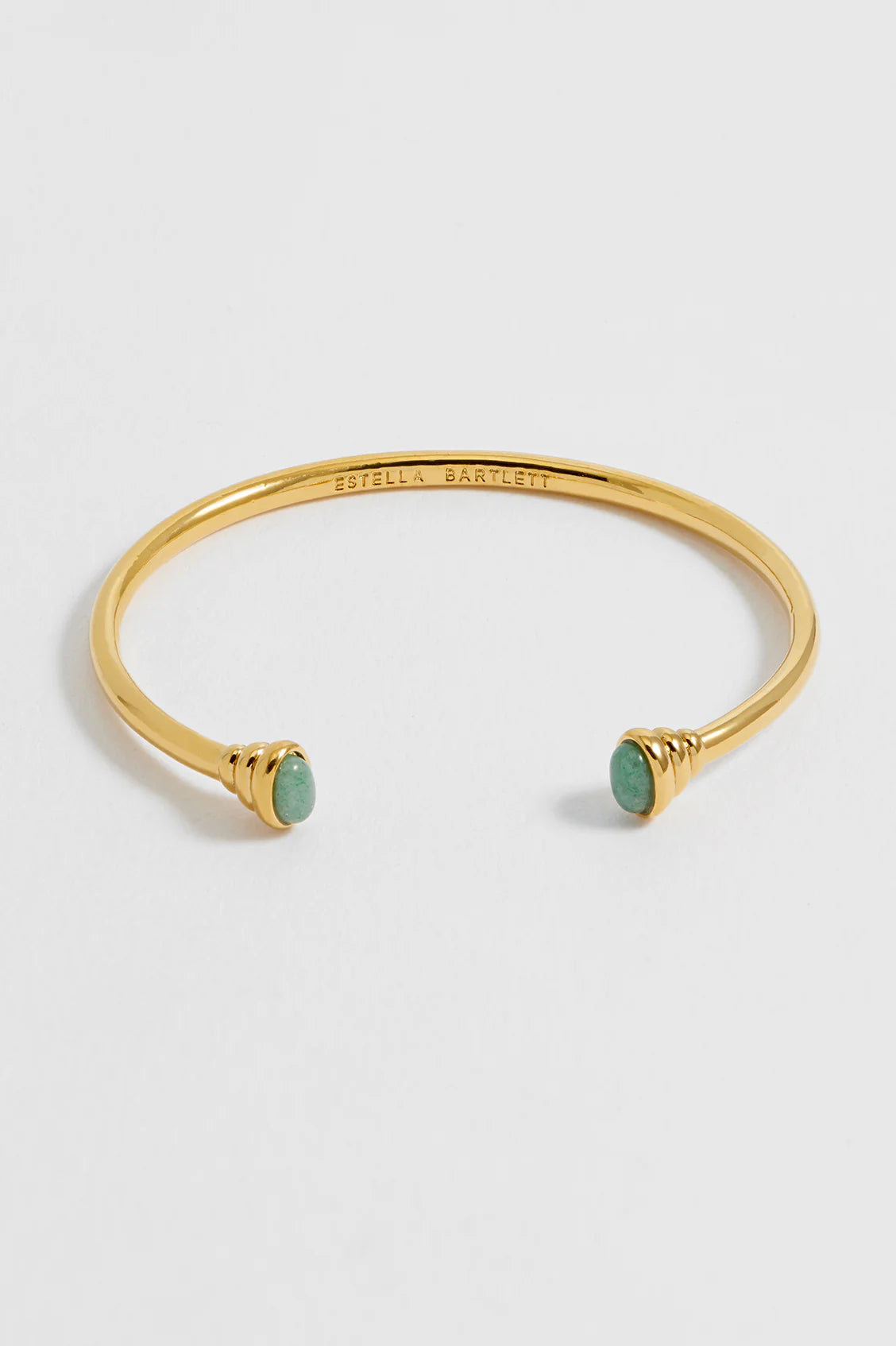 Estella Bartlett Cabochon Green Aventurine Open Bangle