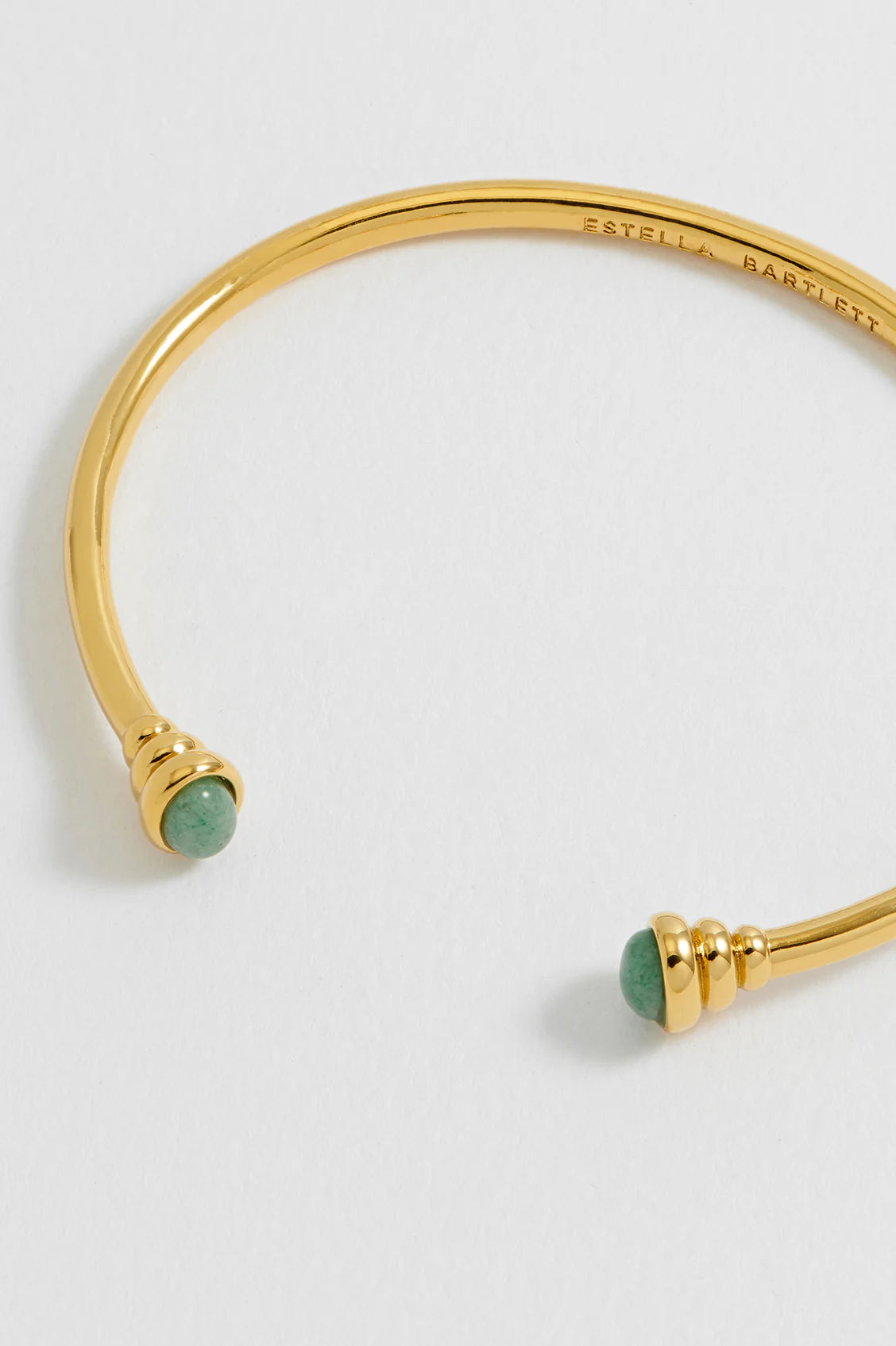 Estella Bartlett Cabochon Green Aventurine Open Bangle