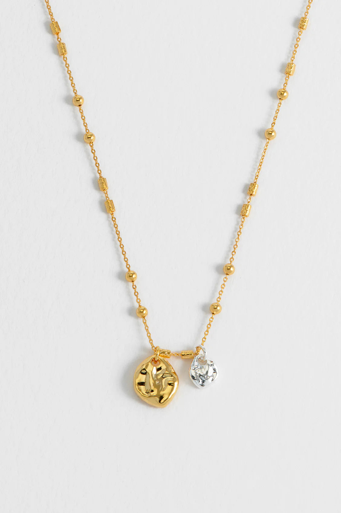 Estella Bartlett Triple Beaded Chain Pebble Necklace