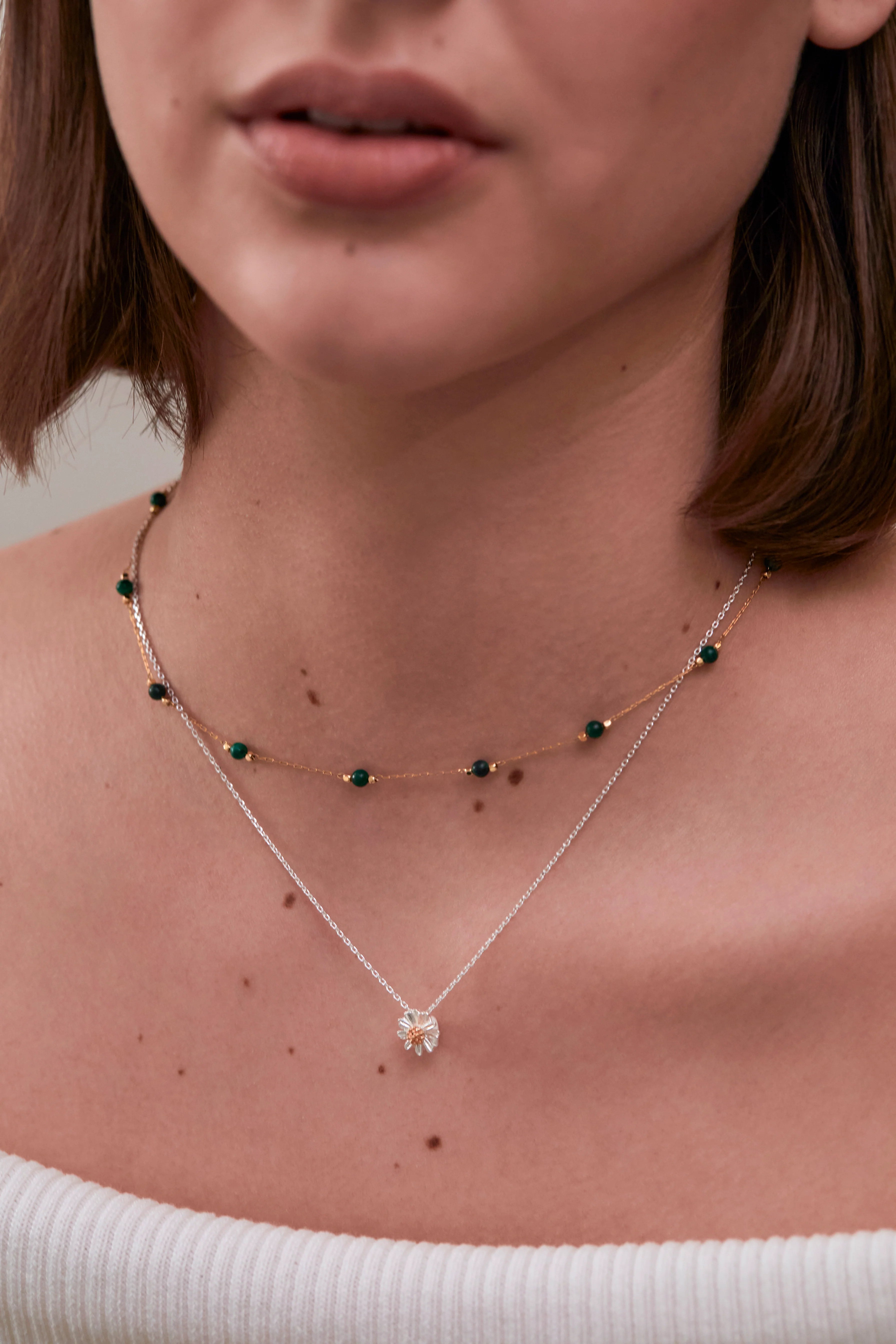 Estella Bartlett Malachite Paperlink Necklace
