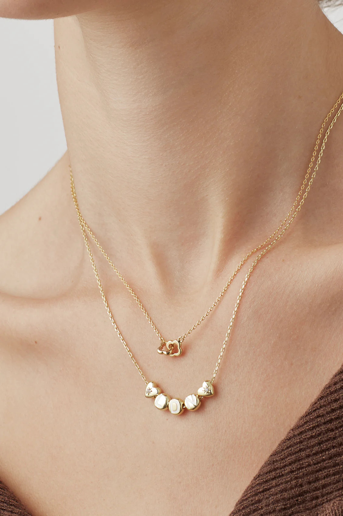 Estella Bartlett Gold Double Linked Flower Necklace