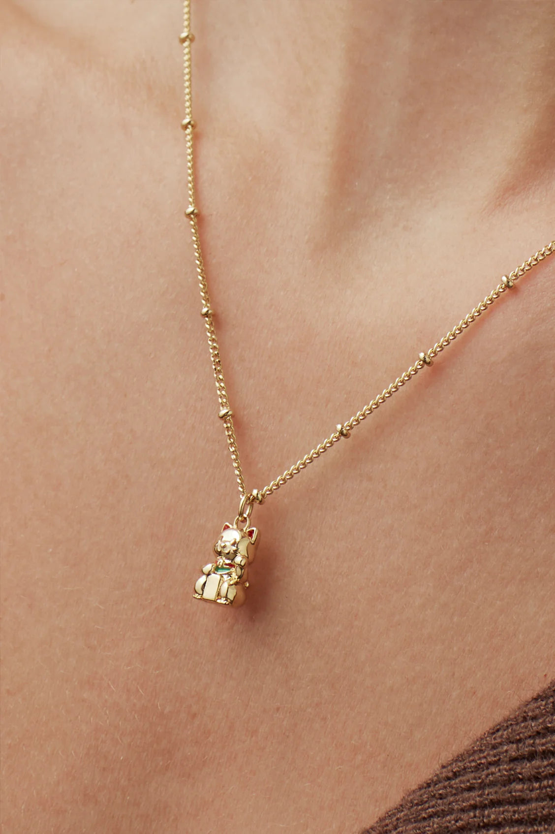 Estella Bartlett Lucky Cat Necklace