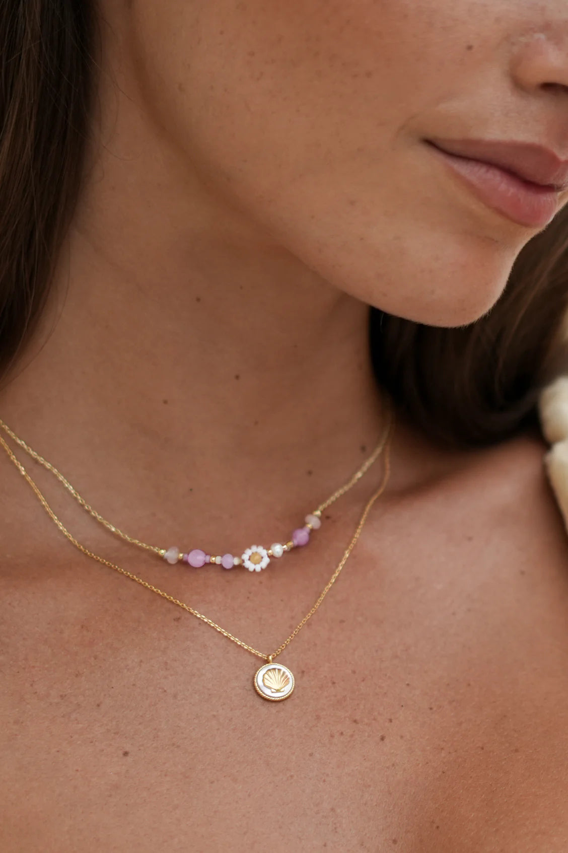 Estella Bartlett Mother-of-Pearl Seashell Coin Necklace