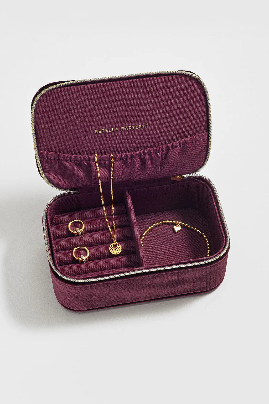Estella Bartlett Quilted Burgundy Mini Jewellery Box