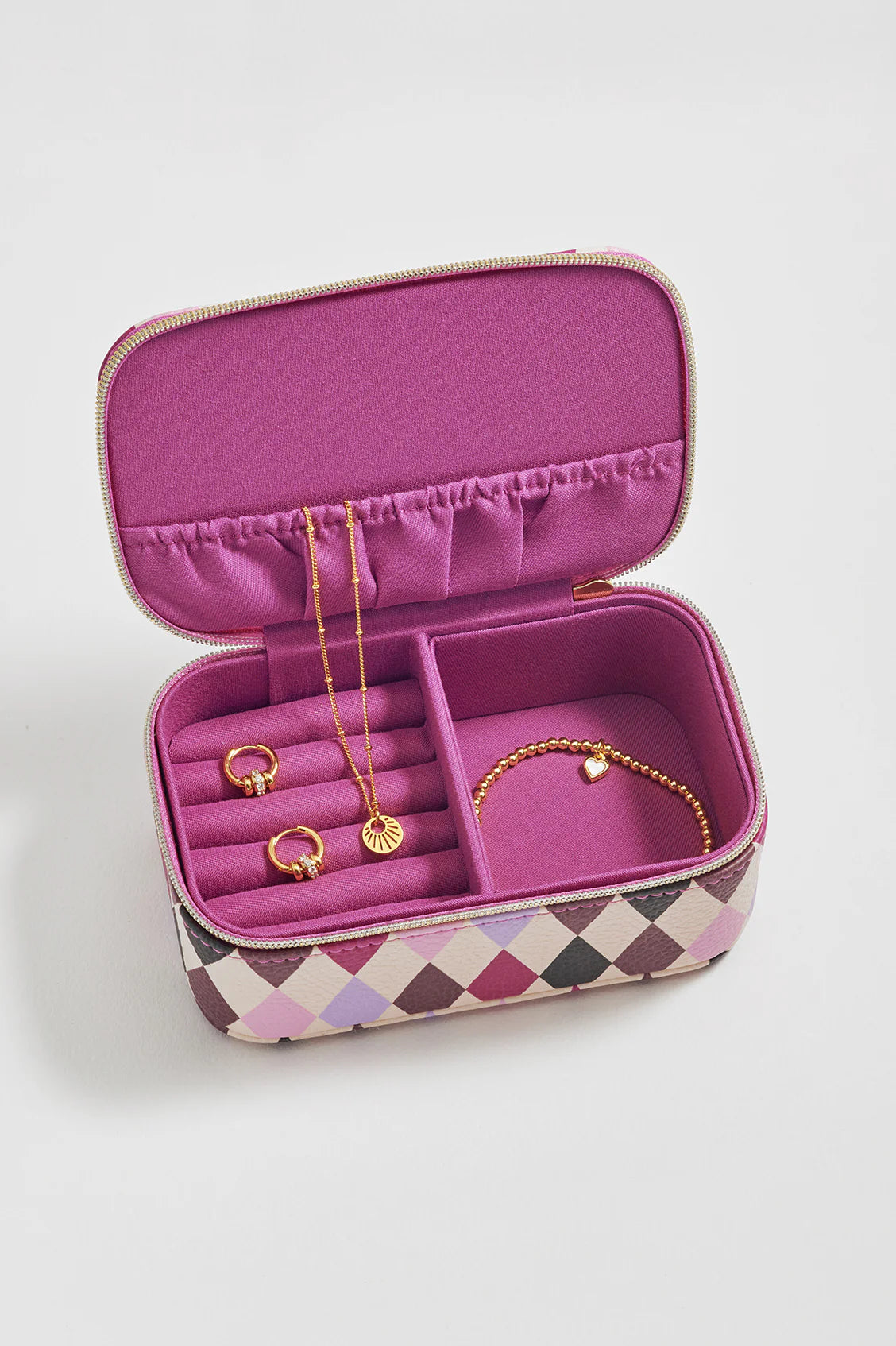 Estella Bartlett Harlequin Print Pink Jewellery Box