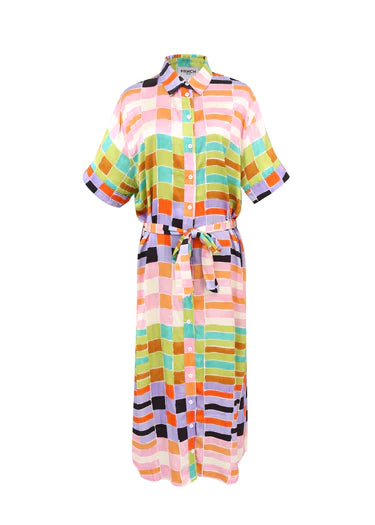 FRNCH Paige Multicoloured Checked Dress