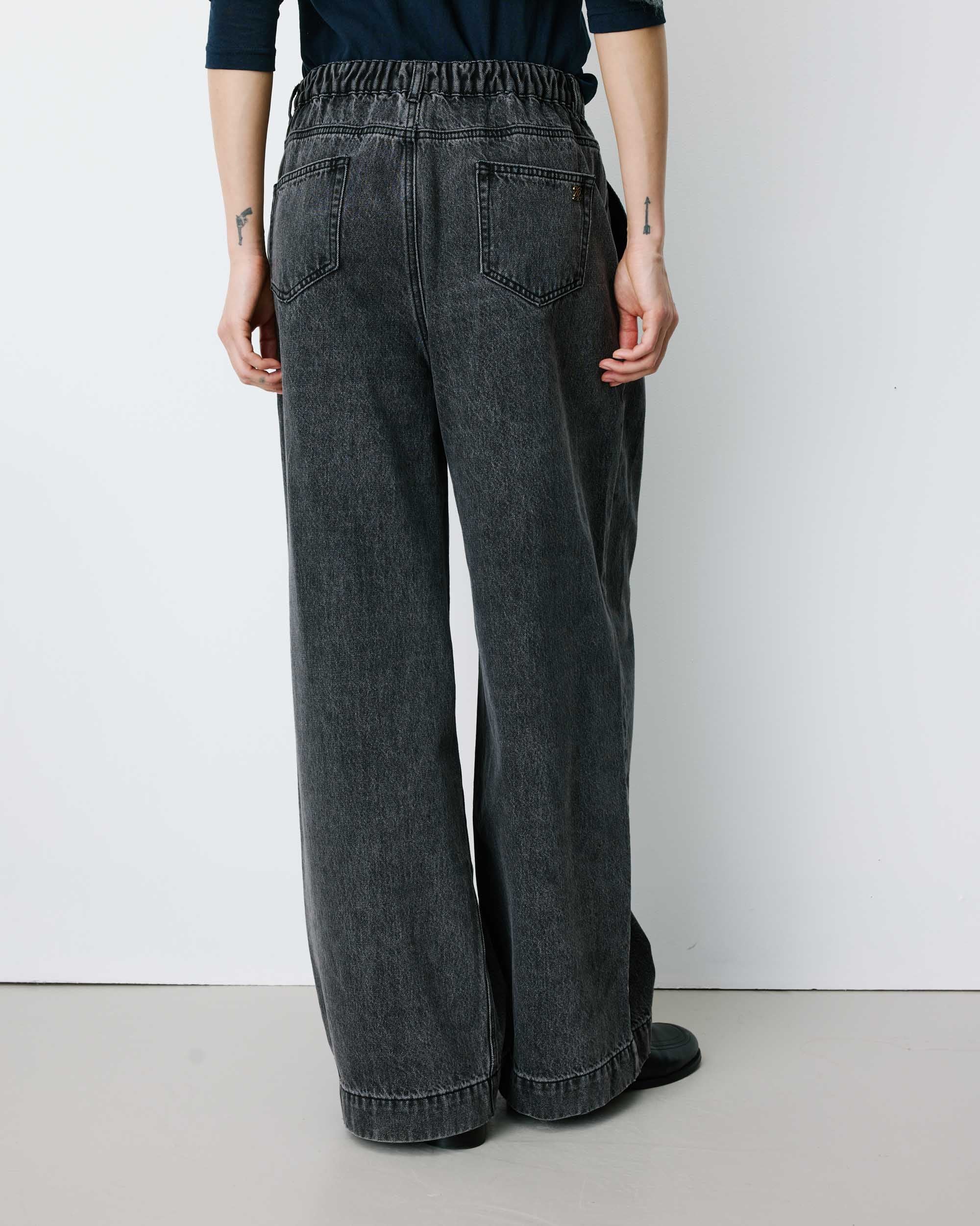 Grace & Mila John Grey Denim Wide Leg Jean