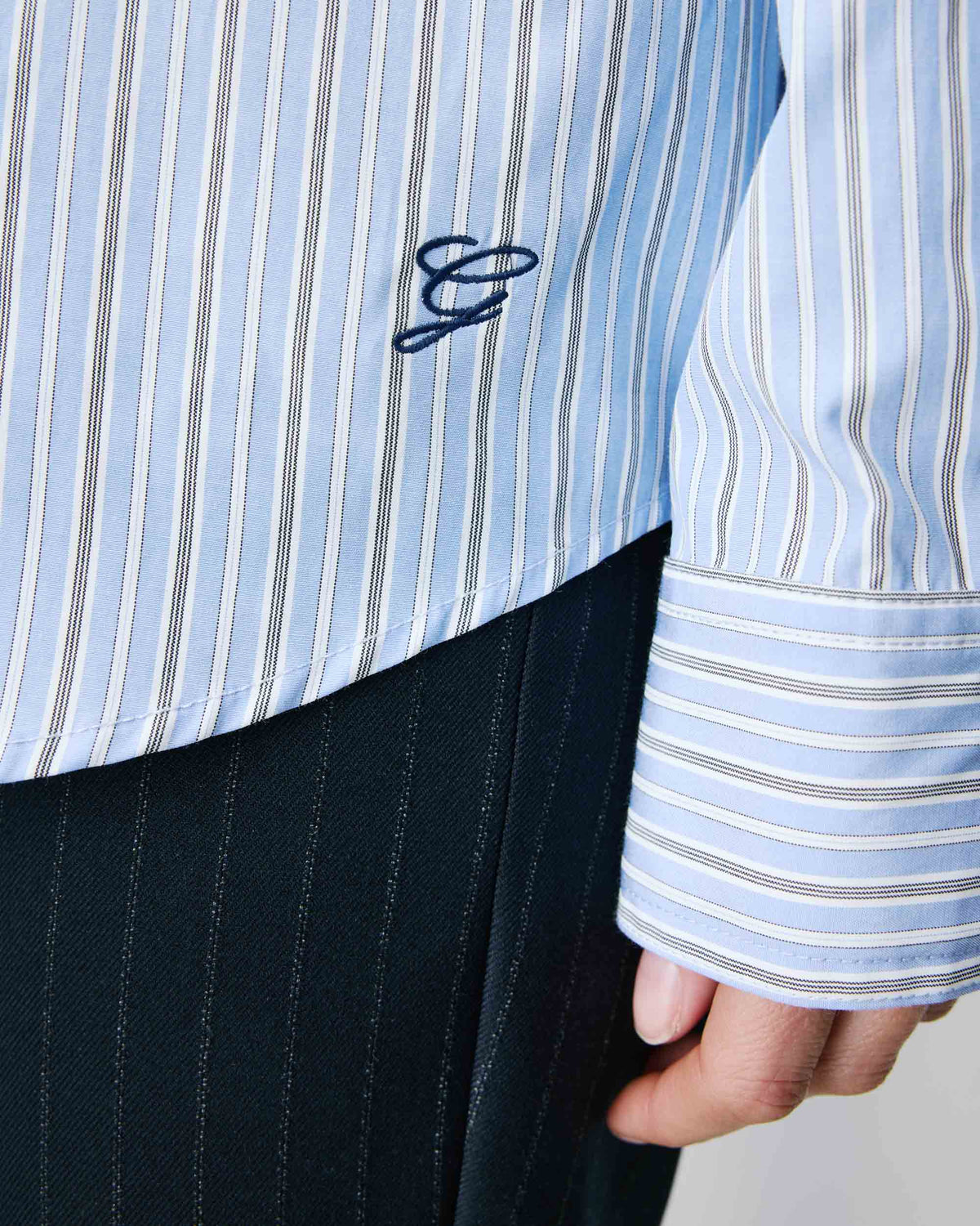 Grace & Mila Athena Striped Blue Shirt