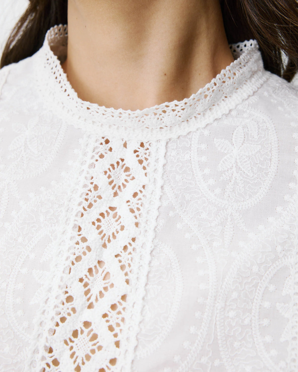 Grace & Mila Abigail White Lace Blouse